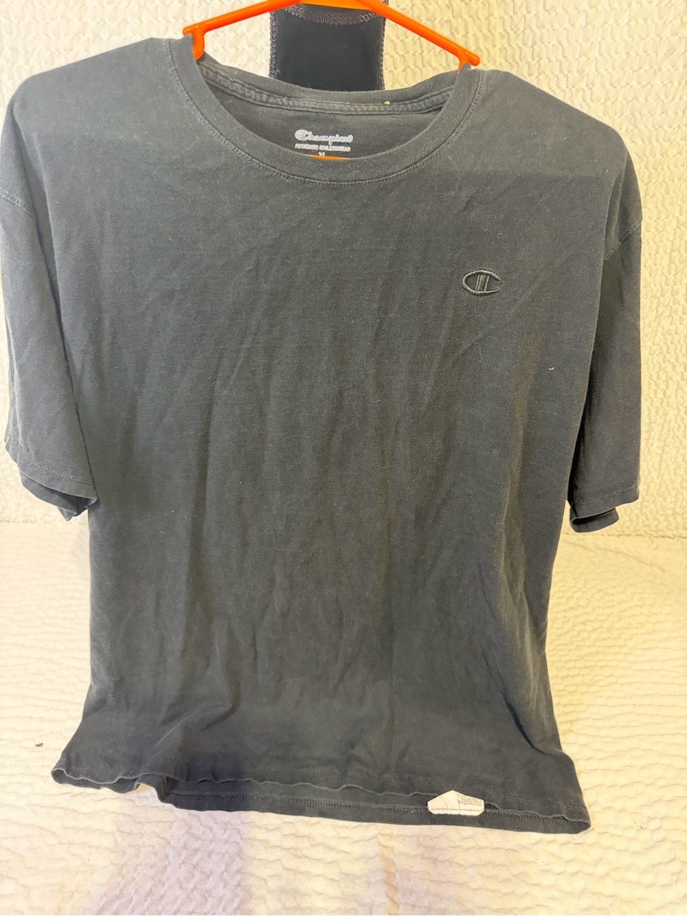 Champion Black Short Sleeve Logo Tee
